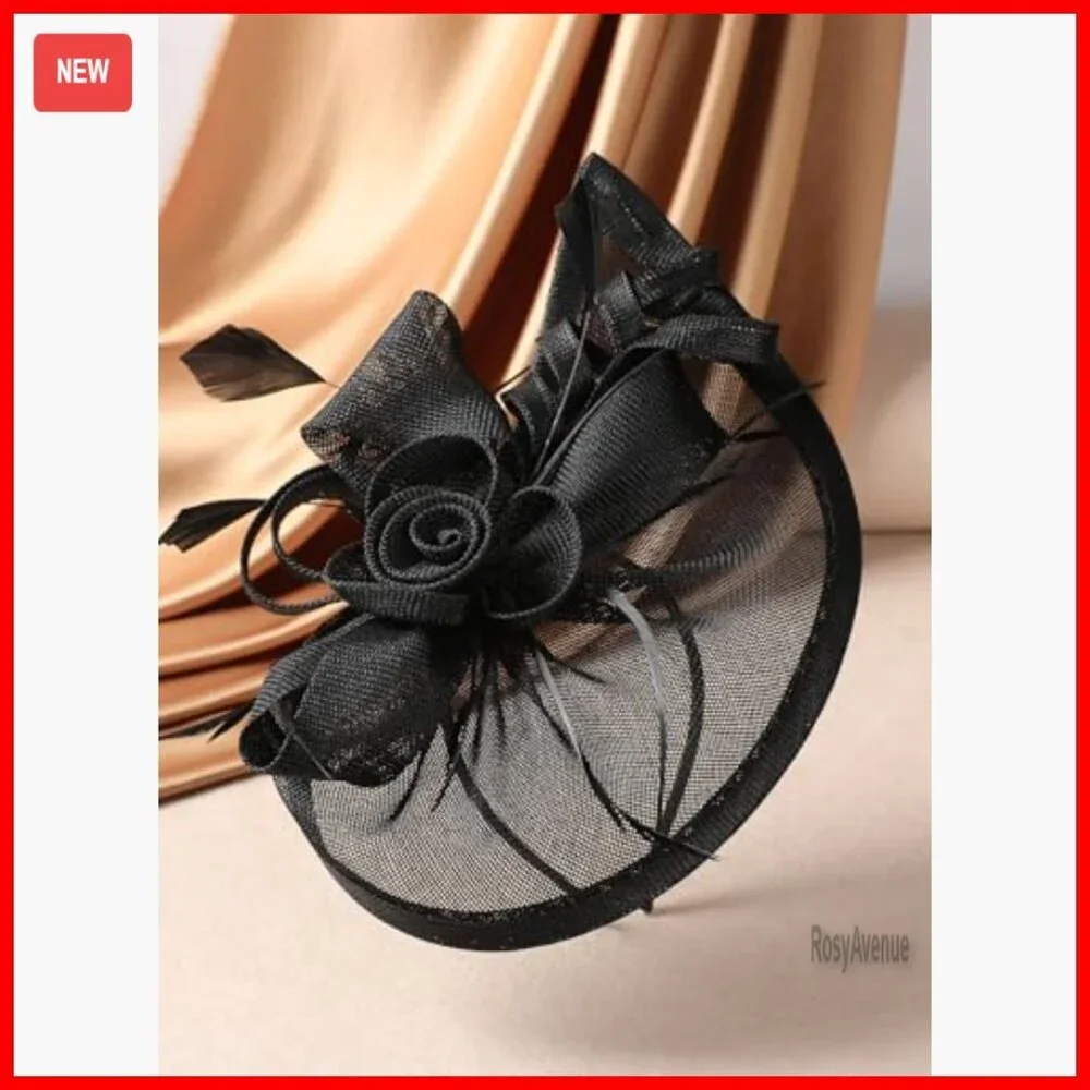 Floral Derby Fascinator Hat with Clip for High Tea Parties & Events